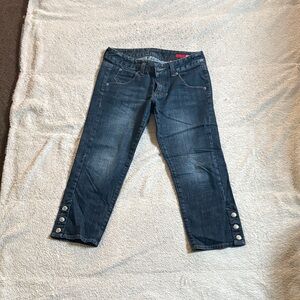 X2 Dark Blue Jean Capri's for Women